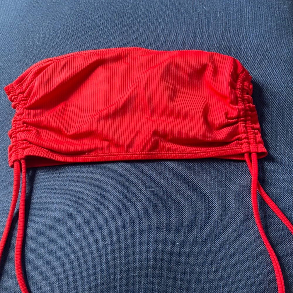 Red bathing suit top
